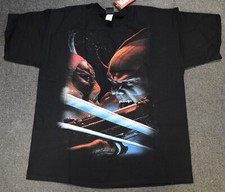 Vintage Mad Engine Marvel T Shirt Mens XL Black Wolverine Deadpool Mega Print