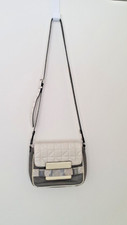 Mimco Genuine Leather Shoulder Bag White And Grey.