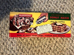 FAIRGROVE DONUT MAKER Vintage 70's Automatic Batter Dispenser Pancake & Donut 