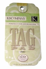 K & Company Wedding Tag Pad Scrapbook Journaling Craft K & Co 24 pieces