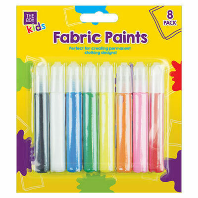 8er PACK STOFFFARBEN STIFTE PERMANENT T-SHIRT KLEIDUNG DESIGNS VERSCHIEDENE FARBEN UK