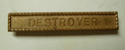 WW1 US Navy Victory Medal ''DESTROYER'' Bar
