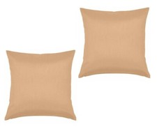 Set of 2 Faux Silk Throw Pillow Covers 24"x24" European Shams Pillow Case - Sand