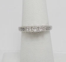 1/2CT Natural Diamond Anniversary Engagement Wedding Bridal Ring 14K White Gold