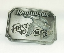 Vintage Remington Belt Buckle 1980 Canada Goose "First in the Field" I