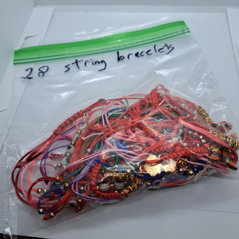Lot of string friendship bracelets with cute charms eBay