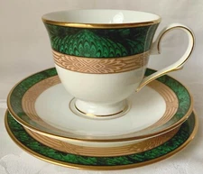 LOVELY LENOX FEDERAL GRANDEUR TRIO: CUP, SAUCER, PLATE SET, EXCELLENT CONDITION