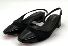 Veronica Beard Cecile Mesh Cap-Toe Women's Size 7.5M Black Slingback Heels
