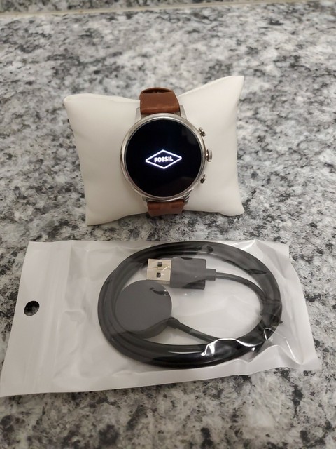 Fossil FTW6014 Gen 4 18mm Stainless Steel Case Brown Leather Strap - FTW6014P for sale online | eBay