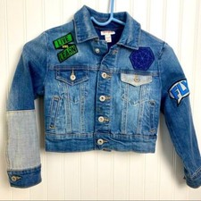 CAT JACK PATCHED MEDIUM WASH DENIM JACKET Size 4 kids