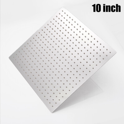 10 Inch Steel Ultra Thin Square Rainfall Shower Head Chrome Stainless Steel