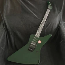 Military Green Explorer Electric Guitar Solid Body Mahogany Body Open Pickups