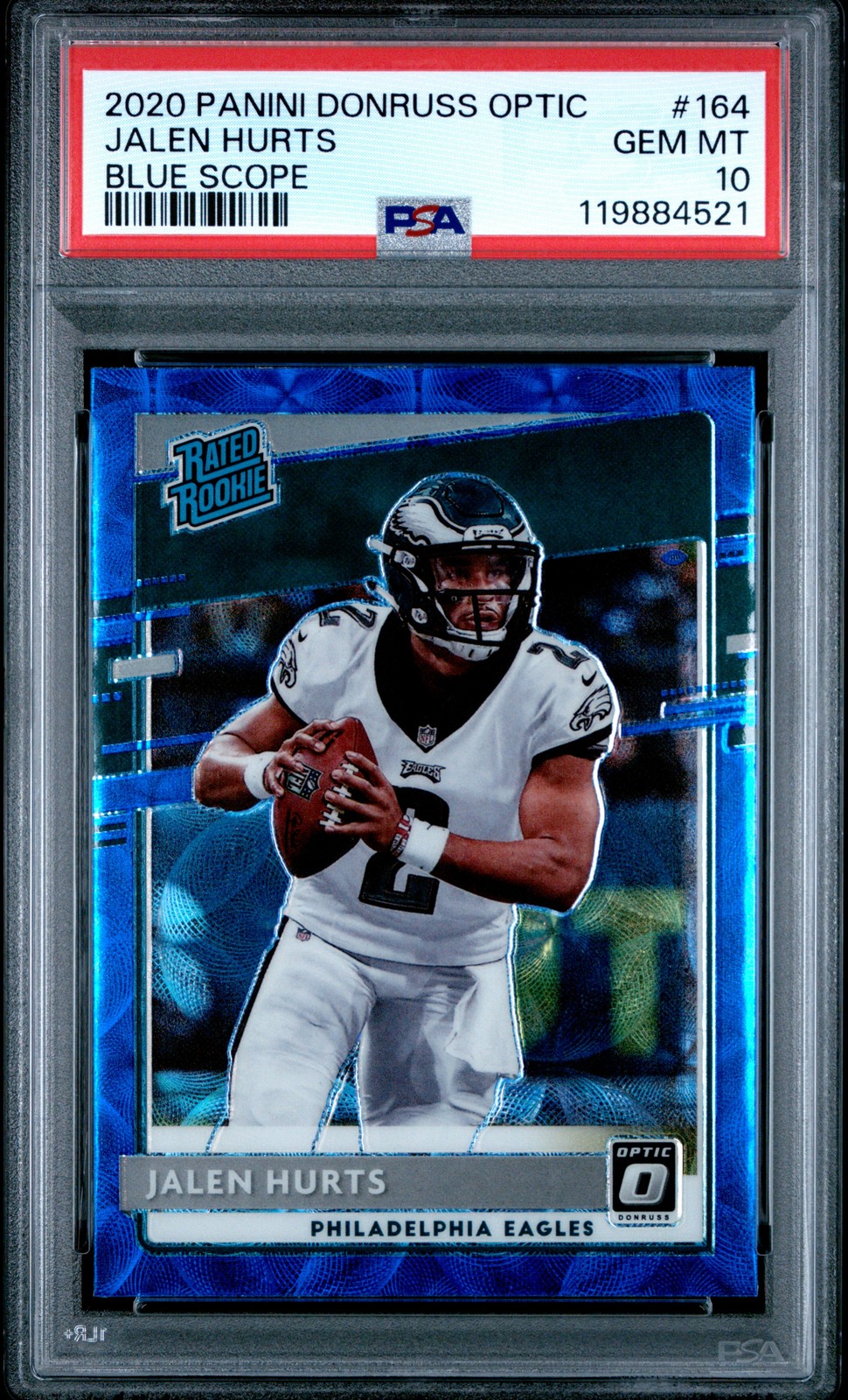 Jalen Hurts Panini Donruss Optic #164 Blue Scope