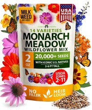 Premium Monarch Butterfly Wildflower Seeds Mix 2oz  20000+ NonGMO Milkweed Se... 169.92 per gallon