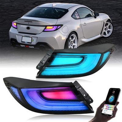 Schwarz RGB LED Rückleuchten für Toyota GR86 Subaru BRZ 2021-25 Rückleuchten