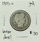 1905 O Barber Quarter Good ~Better Date~