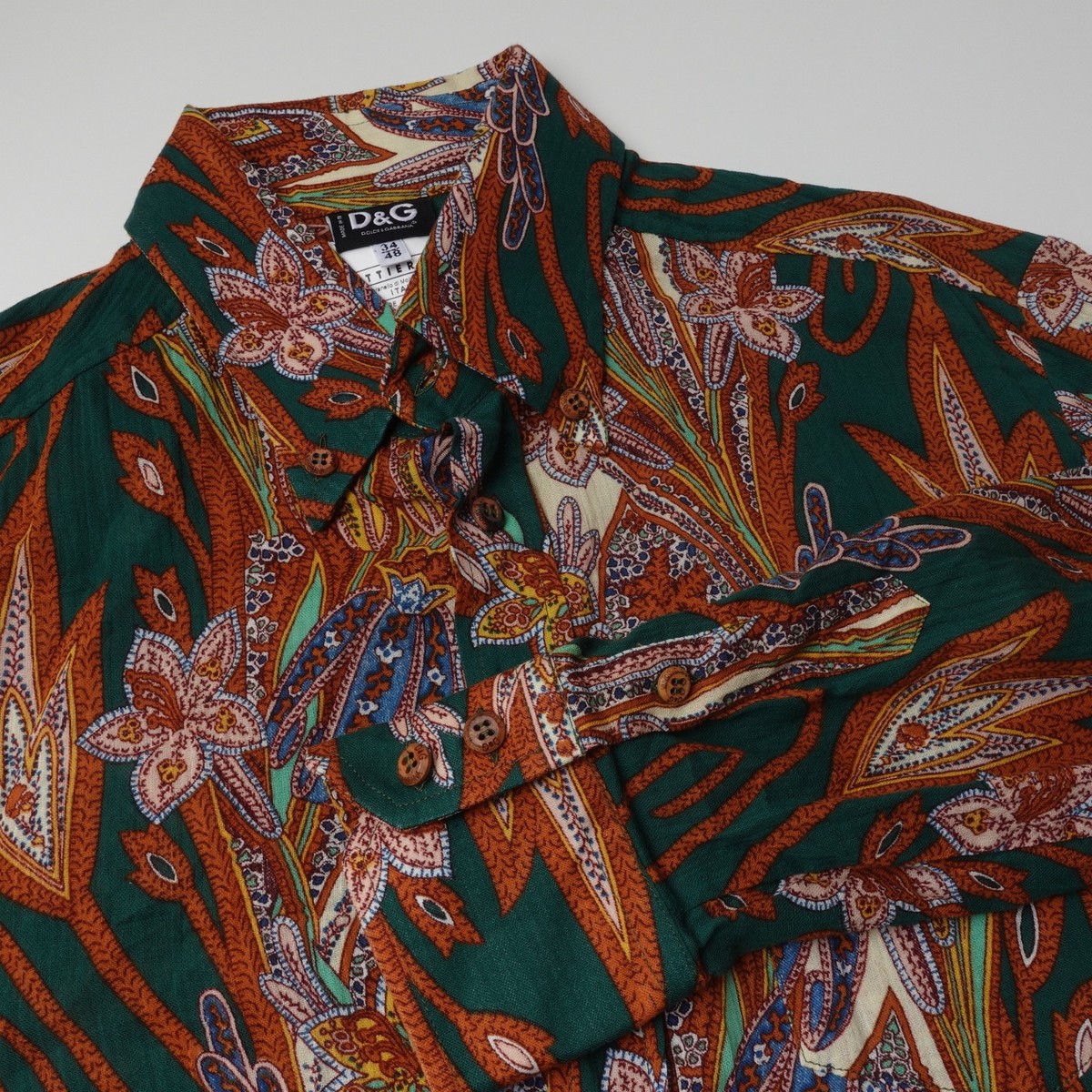 Vintage 90s Dolce & Gabbana D&G Men's All Over Print Button Shirt