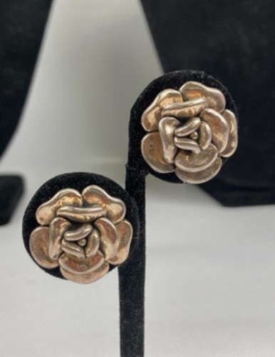 sterling earrings studs rose silver 925