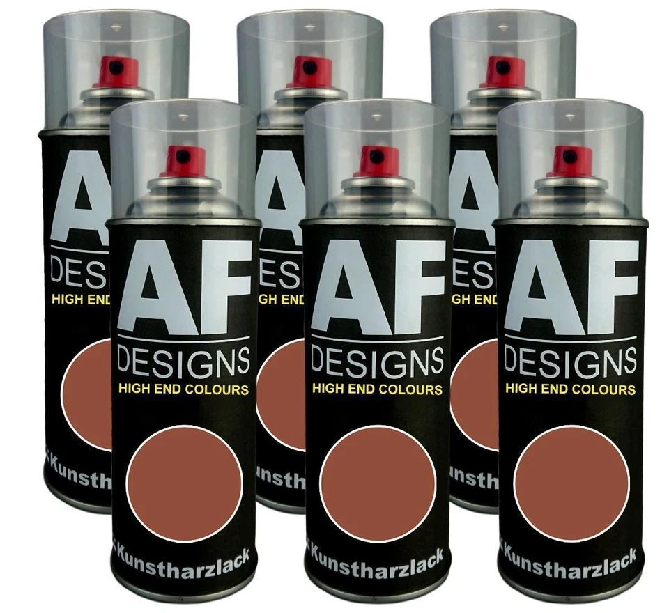 ALEX FLITTNER DESIGNS RAL 8004 KUPFERBRAUN 6x Kunstharz Lackspray Buntlack Spraydose glänzend matt