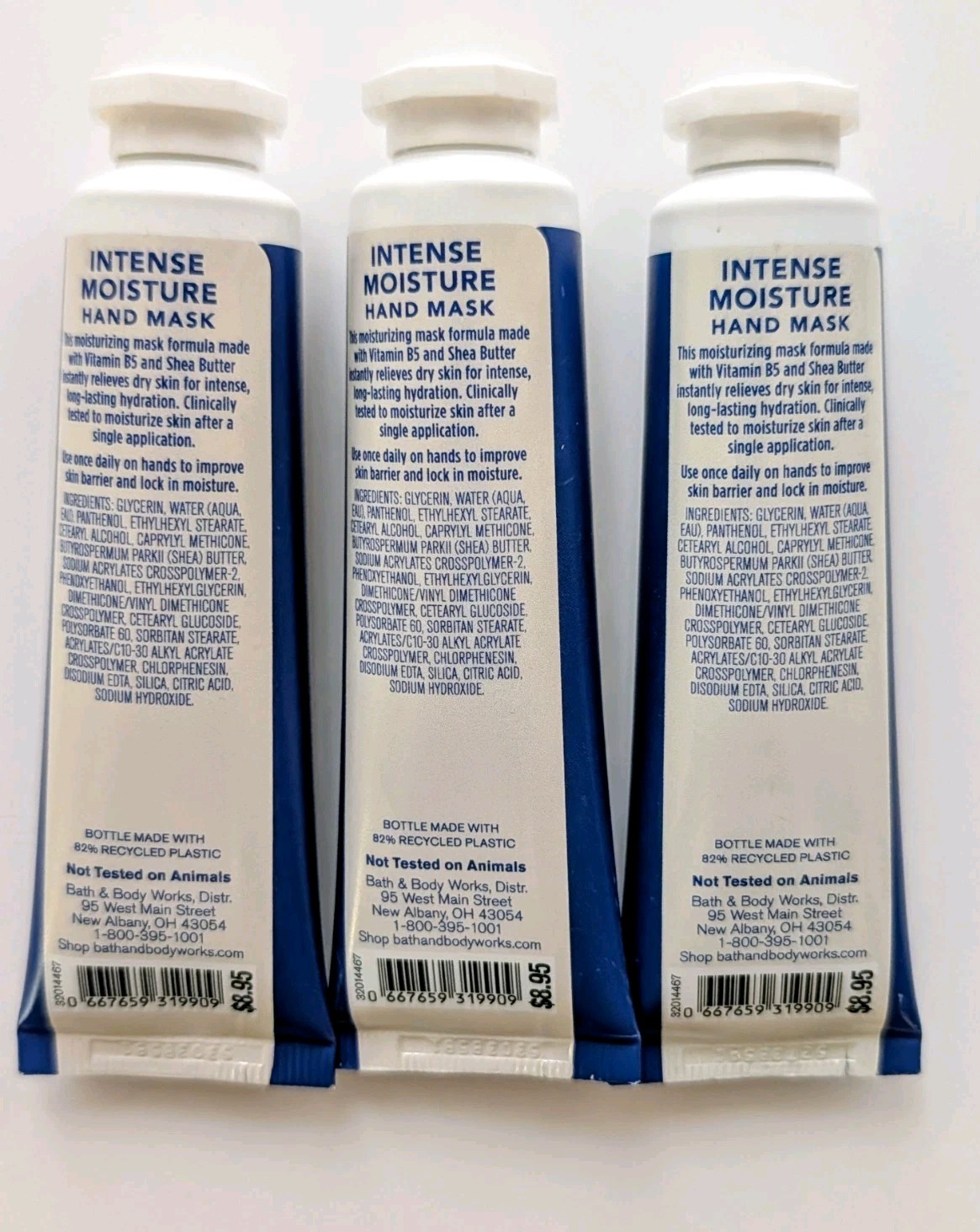 3 NEW Bath & Body Works Intense Moisture Hand Mask Formula Cream Lotion 1 fl oz