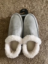 Sonoma Goods For Life Women's Slippers Size L 8-9 Light Grey Fur Lined New