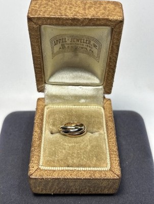 Authentic Cartier 18k Solid Tri-Color Gold Trinity Mini 3 Rings Pendant