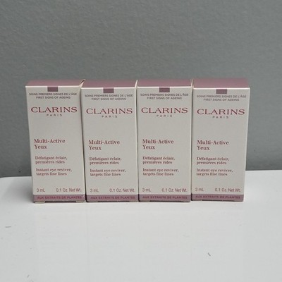 4 x Clarins Multi-Active Yeux Instant Eye Reviver -  0.1oz /3ml Travel Size