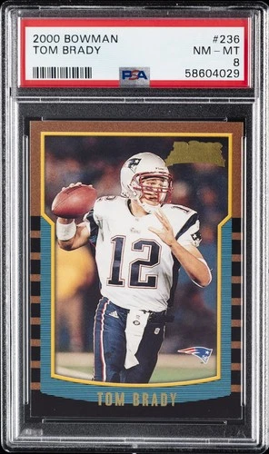 2000 BOWMAN #236 TOM BRADY ROOKIE RC PSA 8