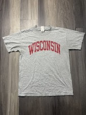 University Of Wisconsin Badgers Gray Collegiate T-Shirt Size M