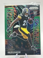 2025 Prizm - Kaleb Johnson Fireworks GREEN #4 Rookie - Pittsburgh Steelers RC