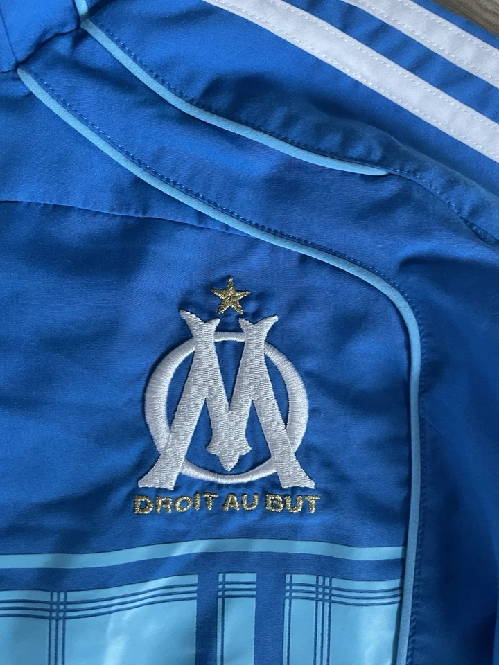 adidas Olympique Marseille Herren Trainingsjacke blau/weiß M Reißverschluss - Bild 3 von 4