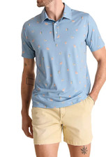 CHUBBIES THE BARKIN UP THE WRONG THREE PRINT POLO SHIRT, SZ M