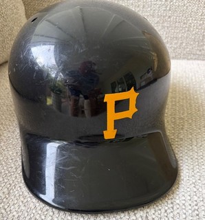 Pittsburgh Pirates Older Style No Flap Game Used Batting Helmet 2 Inside Helmet