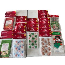Huge Lot 177 Christmas Treat Bags Cello Gift Bags Holiday Baking Snowman Santa