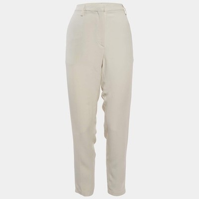 Brunello Cucinelli Hose weiß Krepp Reißverschluss M
