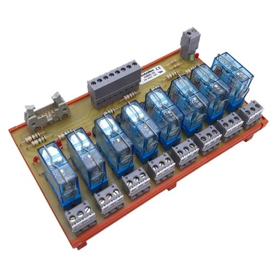 Entrelec 20066-20 Relay Interface Module 8-Position, 24VAC/DC, DIN Rail - Image 1 of 4
