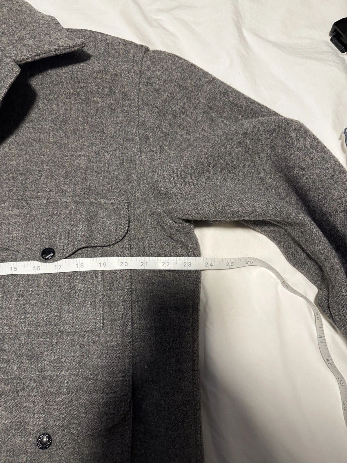 Filson Mackinaw Men's Wool Cruiser Jacket 42 44 Grey Style 110 80s Woolmark image 7