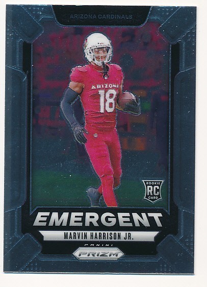 MARVIN HARRISON JR. 2024 PANINI PRIZM EMERGENT #5 RC ROOKIE CARDINALS MINT