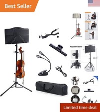Folding Music Stand with Violin Hanger and Carrying Bag, Ideal for Performances