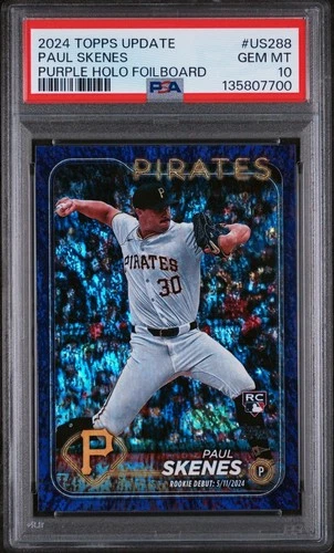 2024 Topps Update #US288 Paul Skenes Purple Holo Foil PSA 10 /799 Rookie RC