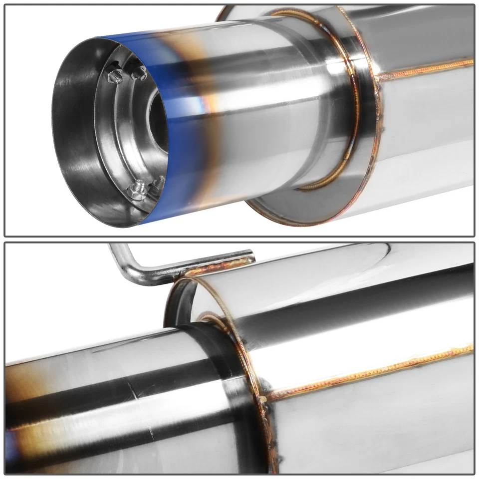 ESCAPE TRASERO GATO 4" PUNTA QUEMADA SILENCIADOR PARA 00-05 MITSUBISHI ECLIPSE 3G V6 GT/GTS Foto 3 de 4