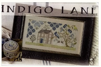 WITH THY NEEDLE & THREAD  'Indigo Lane' cross stitch pattern NEW