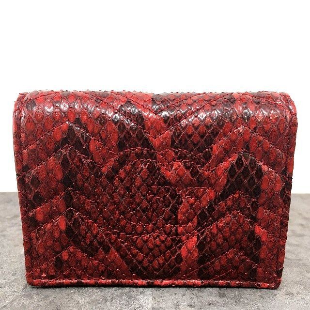 Gucci 466492 Python Red Bifold Wall Key Holder Us… - image 5