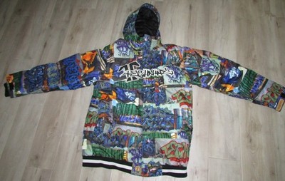 XXL TEAM SIZE Technine GRAFFITI Snowboarding Puffer VEST zipoff Sleeve Option