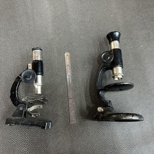 Lot of 2 Microscope Small Antique Microscopes 2X Vintage Scientific