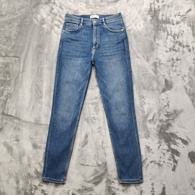 #ad Zara Jeans Womens 8 Blue High Rise Skinny Slim Leg Stretch Denim Medium Wash $29.99
