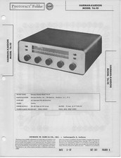 1957 HARMON KARDON TA-10 RADIO SERVICE MANUAL PHOTOFACT SCHEMATIC DIAGRAM FIX