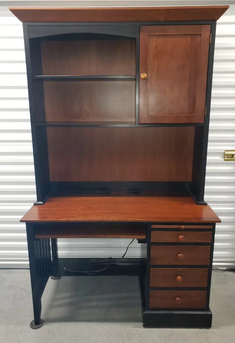 Vintage ethan allen sale desk with hutch