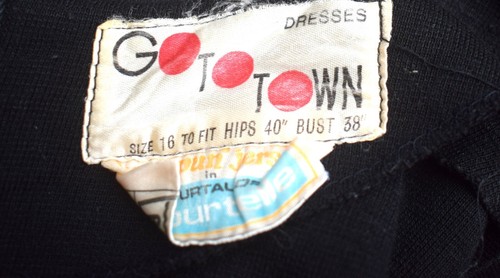 Vintage Dress 60s Go To Town Black Mod Retro Indie 10 - Picture 4 of 4