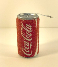Coca Cola Coke Ornament Red Can Sparkle Holiday Christmas  ** Never Used **